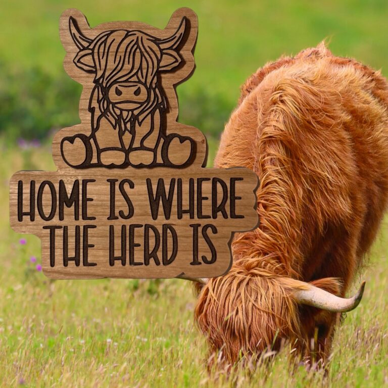 Highland Cow Tiered Tray Decor Set 4