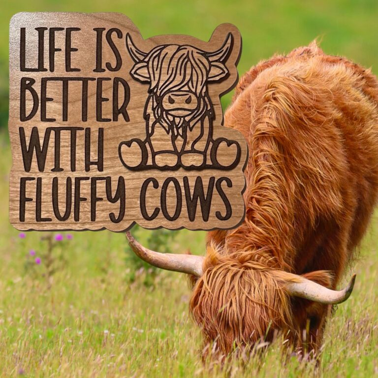 Highland Cow Tiered Tray Decor Set 5