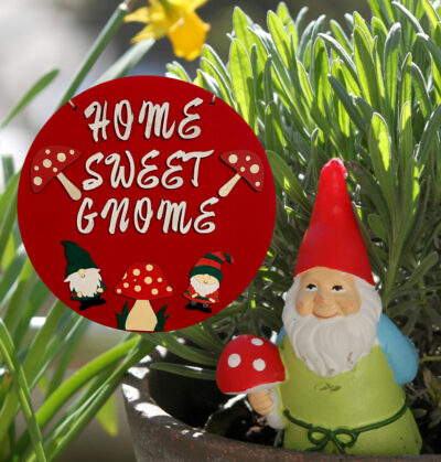 Home Sweet Gnome Handmade Painted Wood Sign