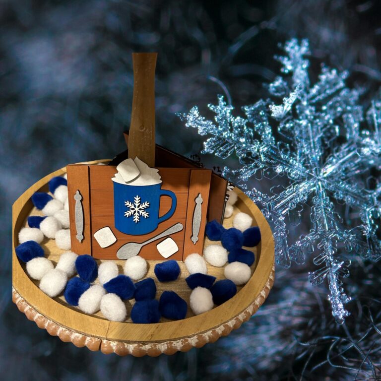 Hot Cocoa Tiered Tray Decor Set 4