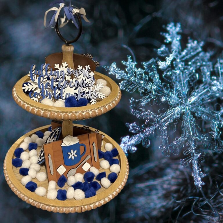 Hot Cocoa Tiered Tray Decor Set