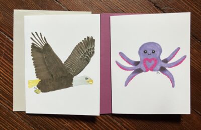 Octopus or Eagle A6 Blank Greeting Card 4x6