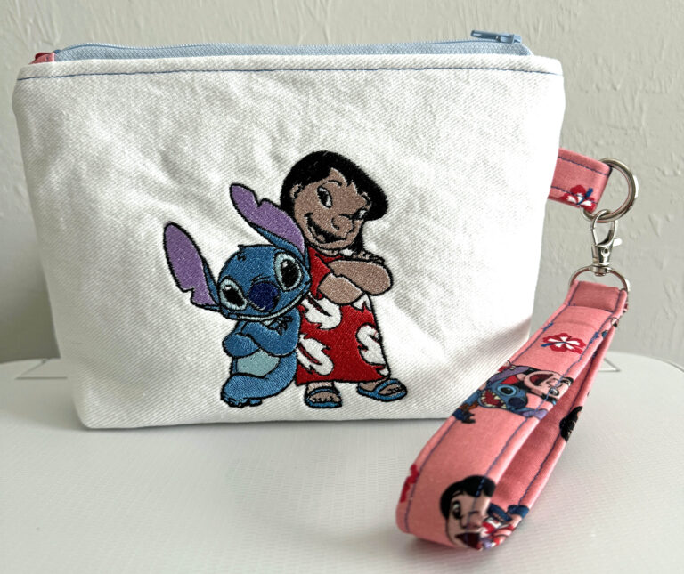 Lilo & Stitch white denim w/red lining