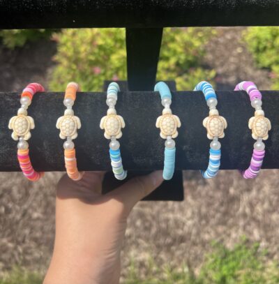 Turtle Clay Bead Bracelet