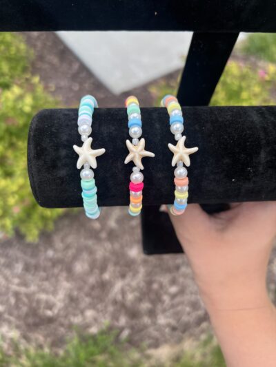 Starfish Clay Bead Bracelet
