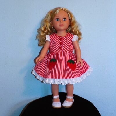 18-inch Doll Dress with Strawberry Pockets