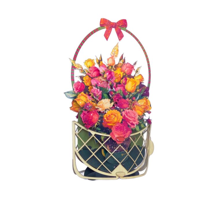 Basket of flowers #27 Pop up greeting card