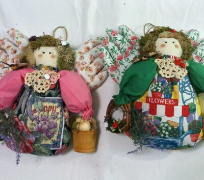 Handmade Garden Angel Doll Pink and Green