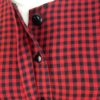 Red Check front button placket