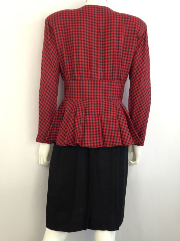 Red check back view
