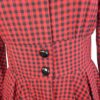 Red Check peplum waist