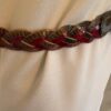 Burgundy Green Braid belt