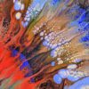 A close-up of some of the cells and lacing in this painting.