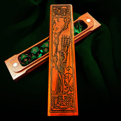 Ranger themed exotic hardwood dice box.