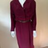 Burgundy wine silk dress