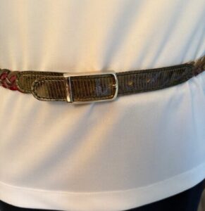 cropped IMG 1325 Green Burgundy lizard belt Copy
