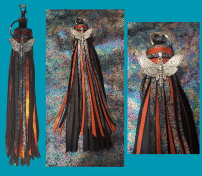 Moth Orange Purse Tassel or Key chain