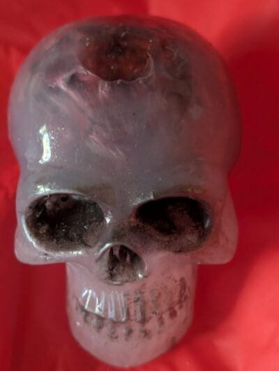 Skull and hand painted Brain decor