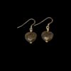 Bronzite heart earrings with 14k gold filled French ear wires. These stones have shades of brown and gold.