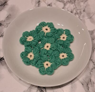 Puff Stitch Flower Hot Pad Pot Protector