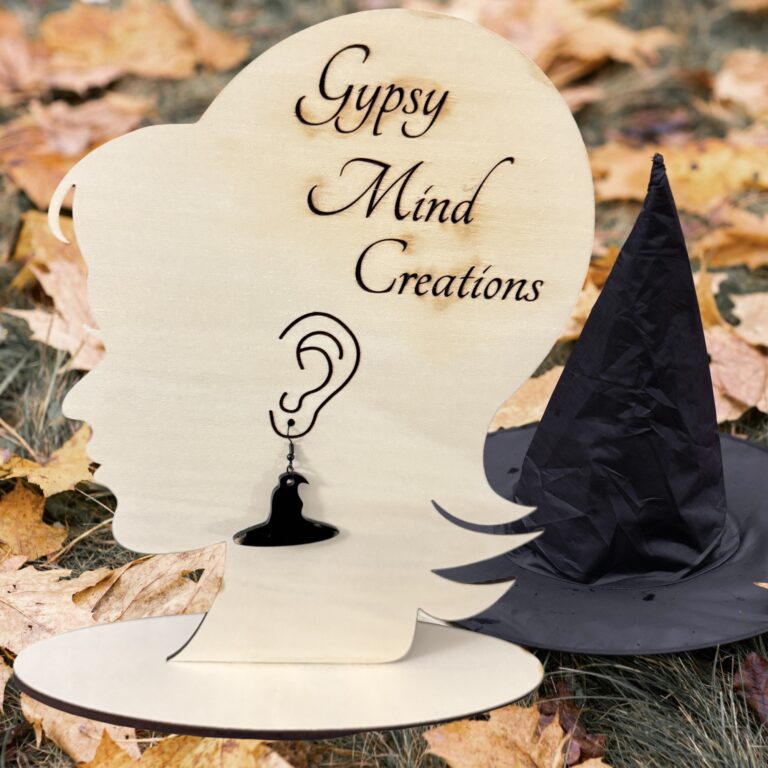 Black Witch Hat Acrylic Dangle Earrings 1