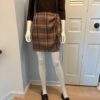 Brown loafers skirt and top