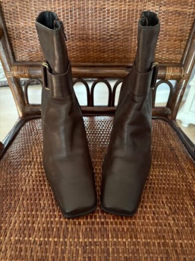 Brown ankle boots front