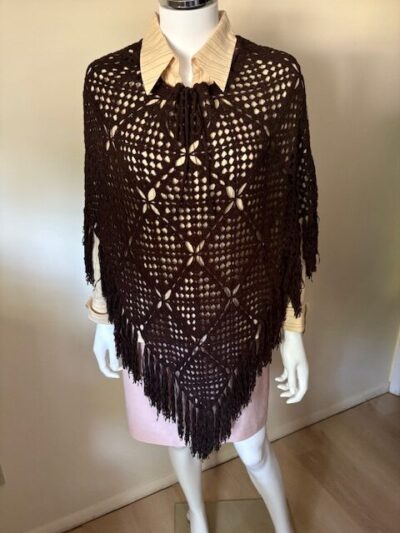 Brown poncho front view