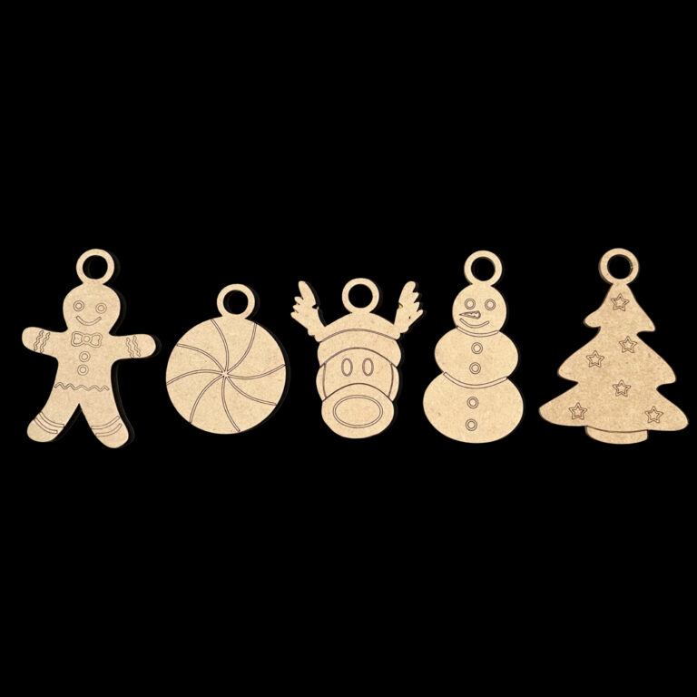 Christmas Ornament DIY Wood Craft Paint Kit Set of 5 Med Draftboard