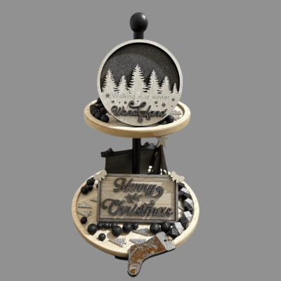 Christmas Holiday Decor Set Handmade with Optional Tiered Tray
