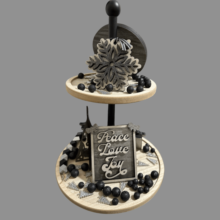 Christmas Tiered Tray Decor Set