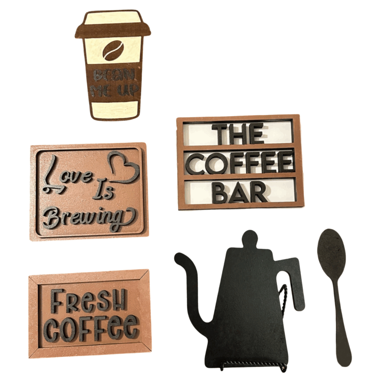Coffee Tiered Tray Decor Set of 6
