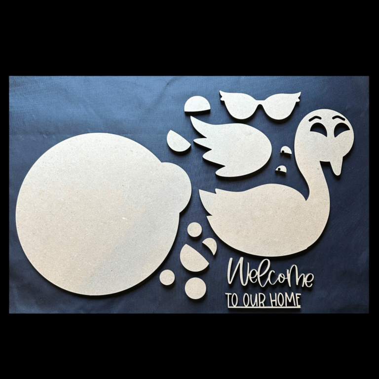 Flamingo Welcome Wood Door Sign Kit 1