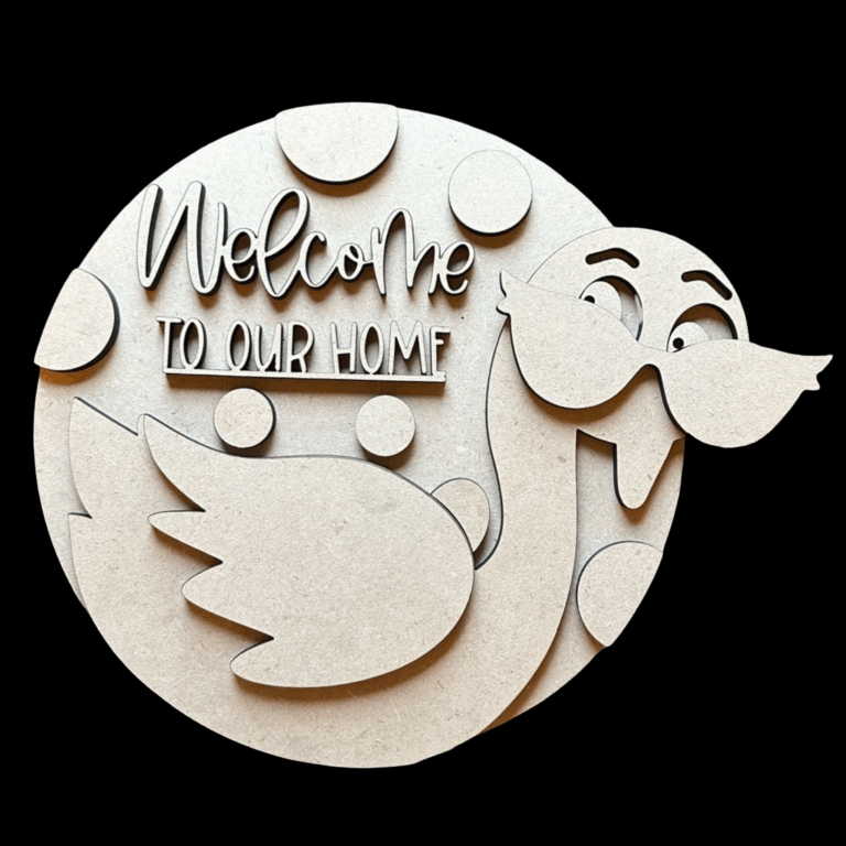 Flamingo Welcome Wood Door Sign Kit