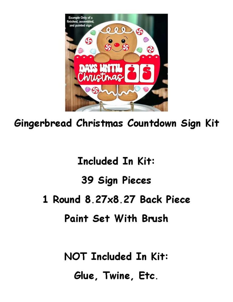 Gingerbread Christmas Countdown Sign Kit