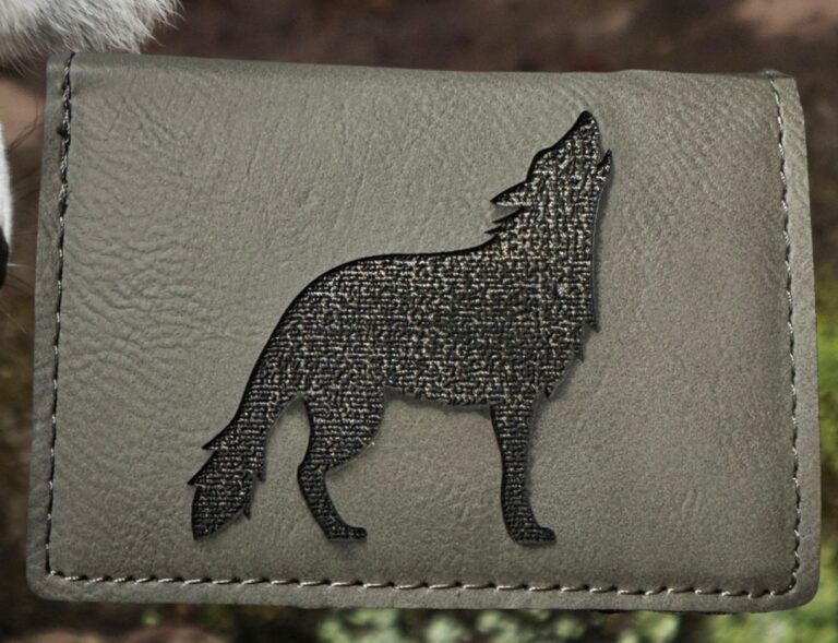 Gray Wolf Tri Fold Wallet