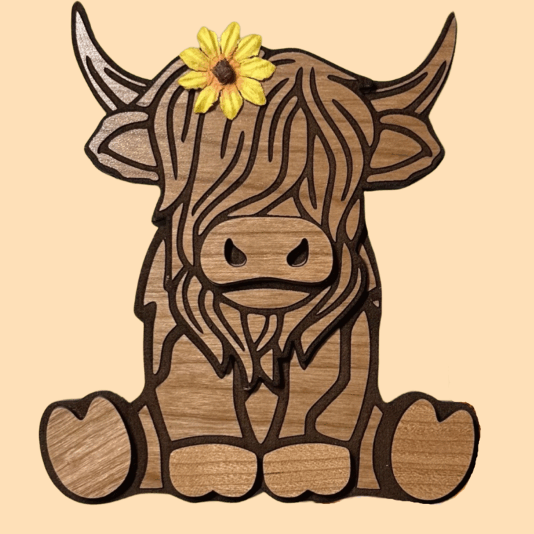 Highland Cow With A Flower