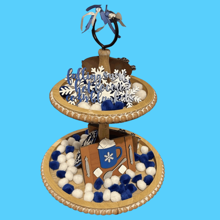 Hot Cocoa Tiered Tray Decor Set