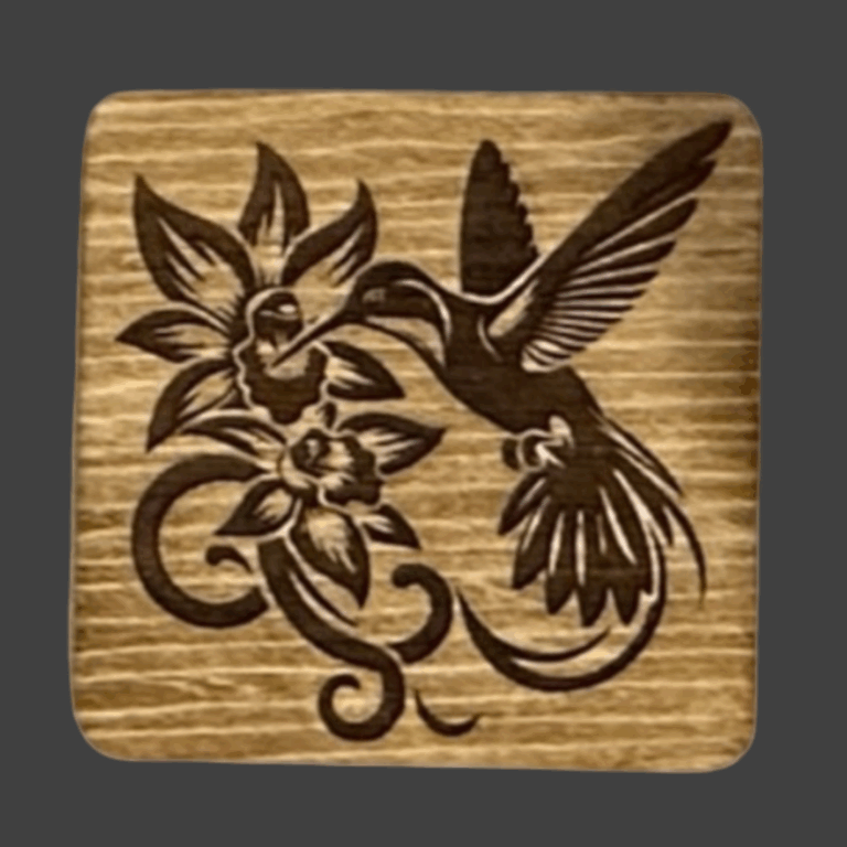 Hummingbird Wood Coasters Set of 4