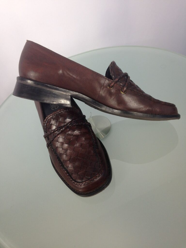 Brown loafers side view