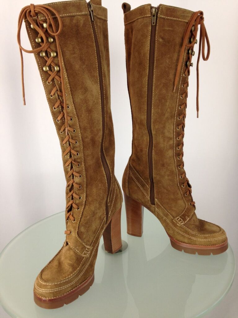 Tan Suede Lace Up boots