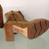Tan Lace Up boots heel sole