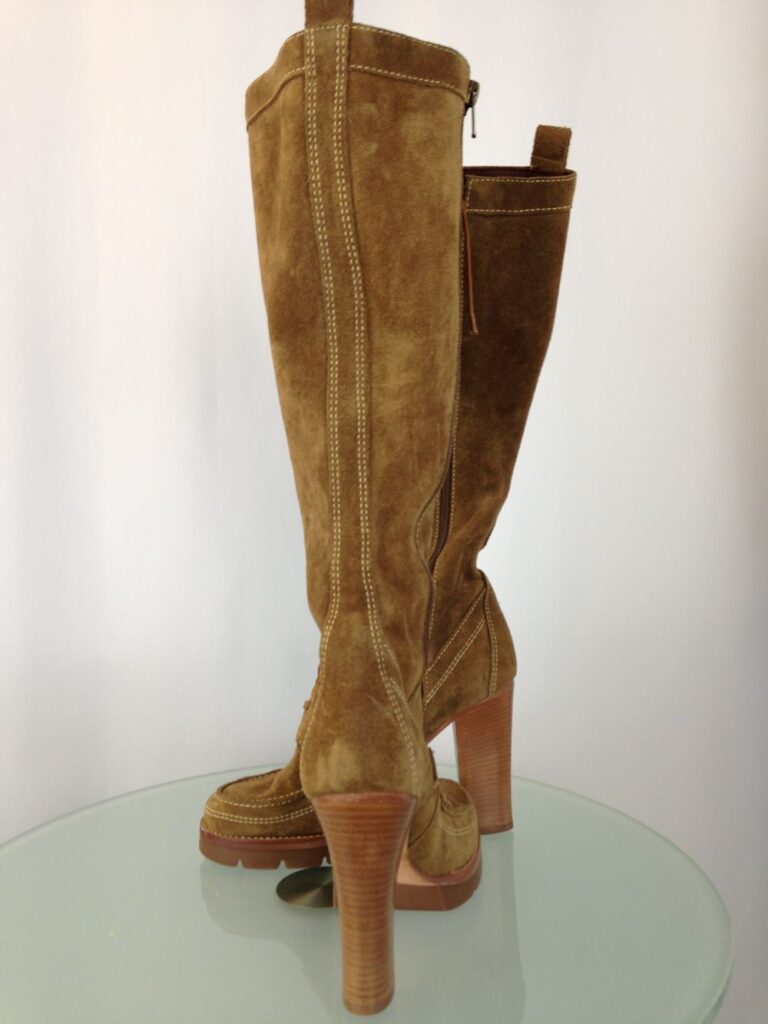 Tan Lace Up boots back view