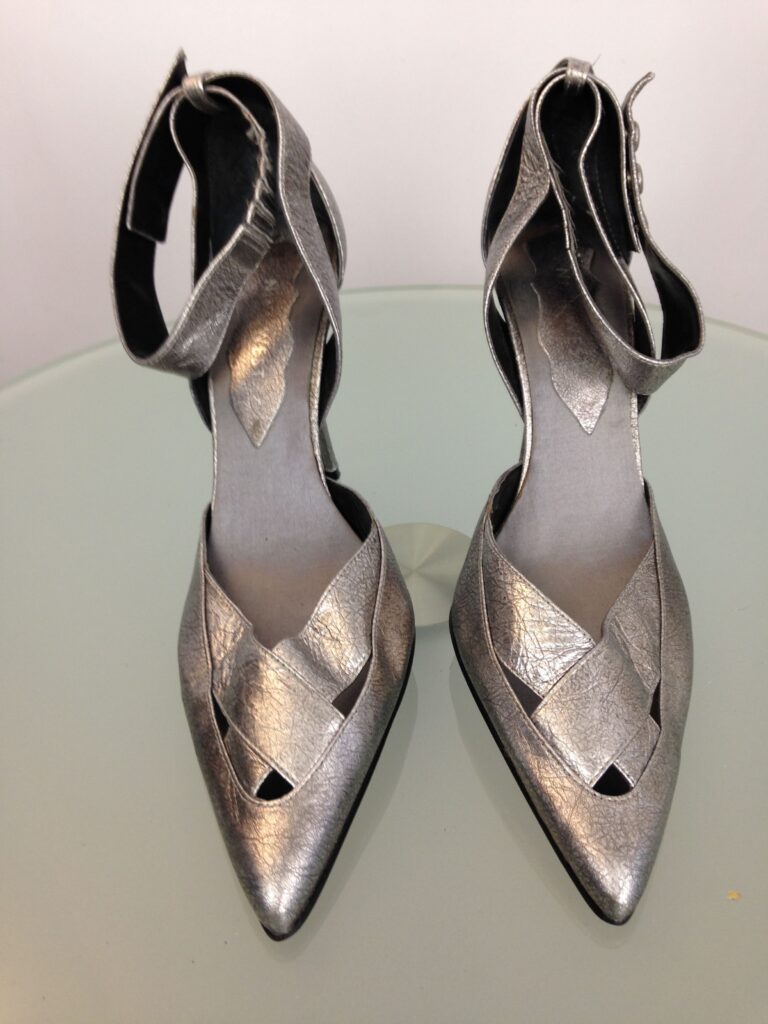 Silver Leather Pumps
