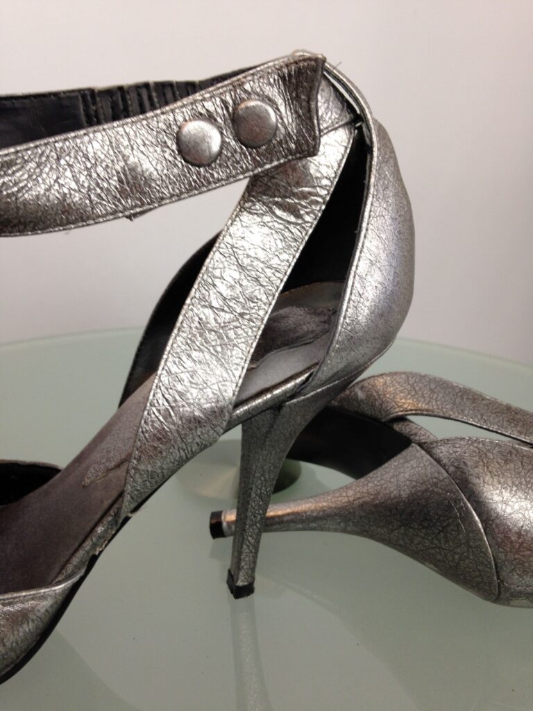 Silver Pumps Side view
