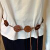Rawhide belt round discs front