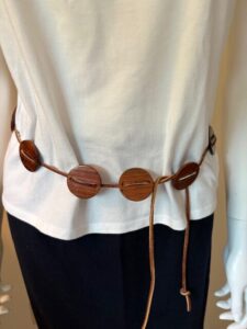 Rawhide belt round discs front