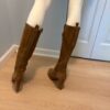 Tan Lace Up boots back on model