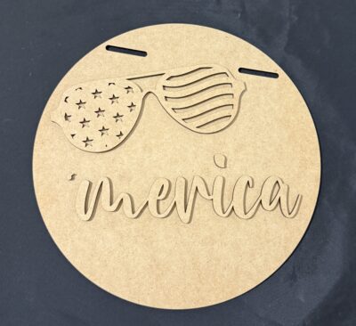 Patriotic DIY Wood Sign Craft Kit with Laser Cut Sign for Home Decor
