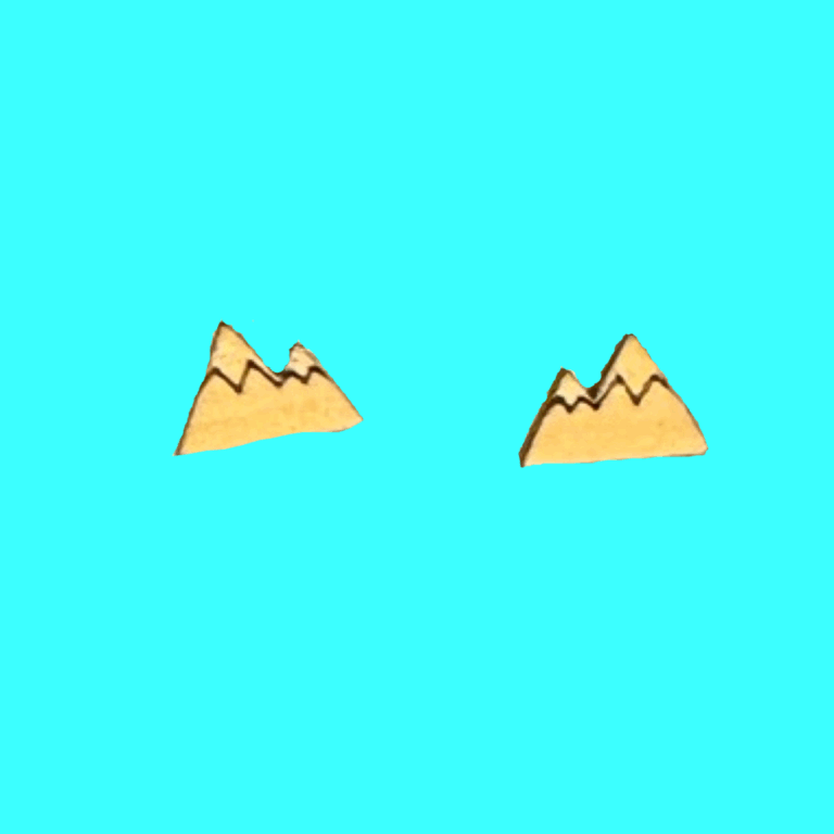 Mountain Stud Wood Earrings